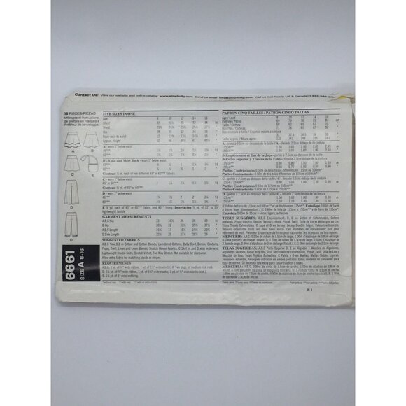 Simplicity Sewing Pattern 6661 New Look Girl's Skirts Pants Bag 8 10 12-16 Uncut - Picture 6 of 7